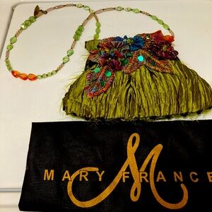 Mary Frances rare vintage beaded handbag/purse, Emerald City